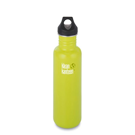 Klean Kanteen Wide Mouth Bottle with Stainless Loop Cap (Brushed Stainless)