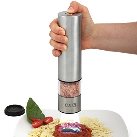 Eparé Battery Operated Salt or Pepper Mill and Grinder