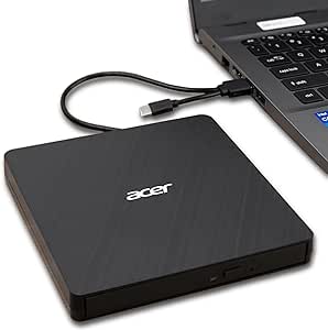 acer External CD/DVD Drive for Laptop: USB 3.0 Type-C, RW Support, DVD Player & Burner. High-Speed, Plug-and-Play. Compatible with Laptop PCs, Windows 11/10/8/7, Mac, and Linux