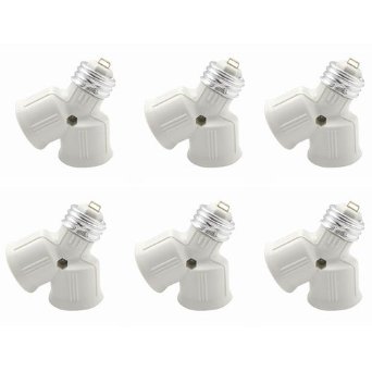 SmartDealsPro 6-Pack E27 Male to 2 Female Y Shape LED CFL Light Bulb Base Converter Adapter Splitter Lamp Holder by SmartDealsPro