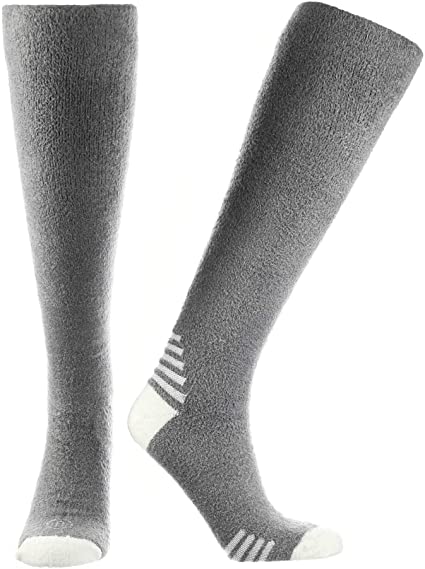 Doctor's Choice Men's Sleeping Socks, Light Cozy Compression Sock, 8-15 mmHg, with Soft, Warm, Fuzzy Features