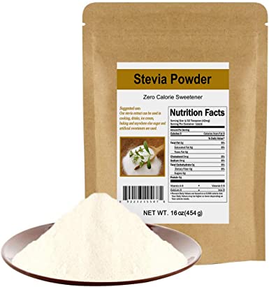 CCnature Stevia Powder Extract Natural Sweetener Zero Calorie Sugar Substitute 16oz