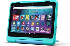 New Amazon Fire HD 8 Kids Pro tablet, ages 6-12 | 3GB memory, 8" HD screen, slim case for older kids, ad-free content, parental controls, 13-hr battery, 32GB, Hello Teal, (2024 release)