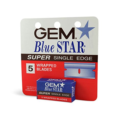 Gem Blue Star Super Single Edge 5 wrapped Blades