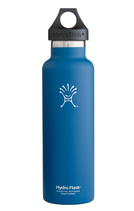 Hydro Flask 18 oz Vacuum Insulated Stainless Steel Water Bottle, Standard Mouth w/Loop Cap, Everest Blue