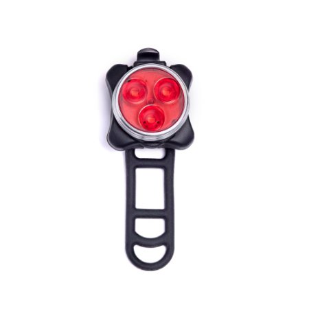 USB Rechargeable Bike Lights | Front or Rear LED With 4 Solid & Flashing Modes | Red or White, Each Sold Separately | Mount Strap & USB Cable Included