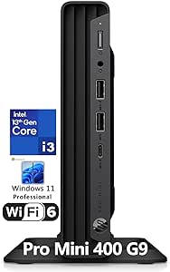 HP Pro Mini 400 G9 Business Mini PC Desktop Computer, Intel i3-13100T (Beat i5-11500T), 16GB DDR4 RAM, 512GB PCIe SSD, WiFi 6, Bluetooth 5.2, Keyboard and Mouse, Windows 11 Pro, AZ-XUT