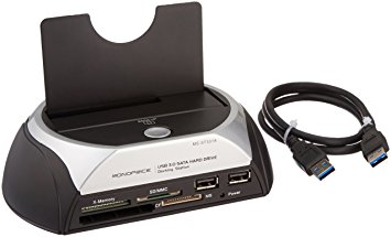 Monoprice SATA HDD USB 3.0 Docking Station with Card Reader & 2 Port USB Hub (USB 3.0) (108078)