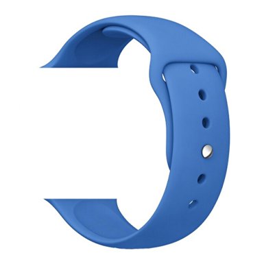 WESHOT Apple Watch Band, Silicone Soft Replacement Watch Band Strap For Apple Watch Sport Edition 38MM Royal Blue M/L