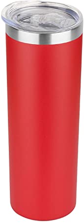 HASLE OUTFITTERS 20oz Stainless Steel Skinny Tumbler with Lid, Double Wall Vacuum Slim Water Tumbler Cup, Reusable Metal Travel Coffee Mug 1 Pack, Red