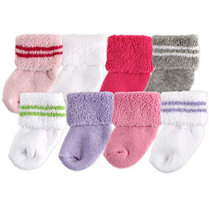 Luvable Friends Baby Boys' Newborn Socks, 8-Pack