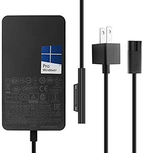 Original Pro Charger 44W 15V 2.58A Power Supply Compatible with Microsoft Surface Pro 6 Pro 5 Fits Model 1796 1800 Power Cord with 5V 1A USB Charging Port