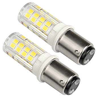 Kakanuo BA15D Double Bayonet Sewing Machine LED Light Bulb 4 Watt Warm White 3000K Non-dimmable 52x2835SMD AC110V-130V (Pack of 2)