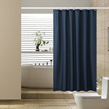 Shower Curtains,Decorative Waterproof Waffle Weave Fabric Bathroom Shower Curtain with Rustproof Grommets,Mildew Resistant Water-Repellent & Antibacterial,72" x 72"- Navy Blue