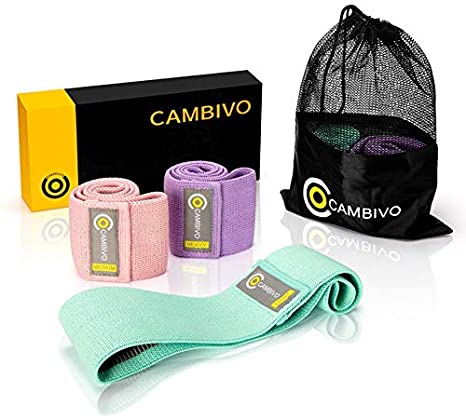 CAMBIVO Booty Bands Hip Resistance Bands for Legs and Butt, Non-Slip Exercise Band for Glute Training, 3 Set Wide Workout Band for Home Gym