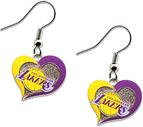 NBA Girls NBA Swirl Heart Earrings
