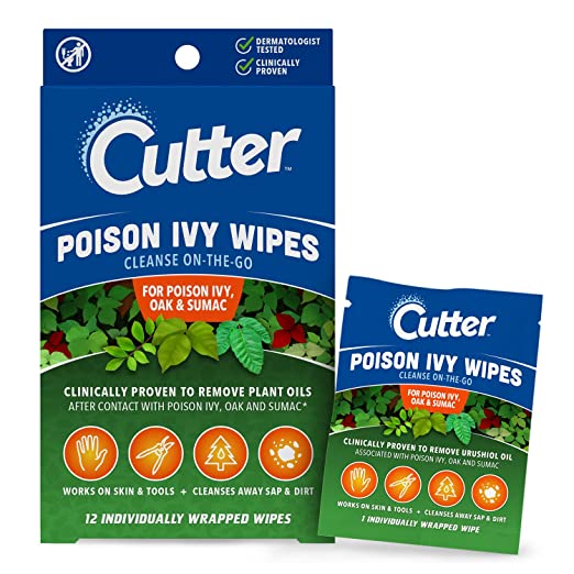 Cutter™ Poison Ivy Wipes, On-the-Go Cleansing for Poison Ivy, Oak & Sumac, 12 Wipes