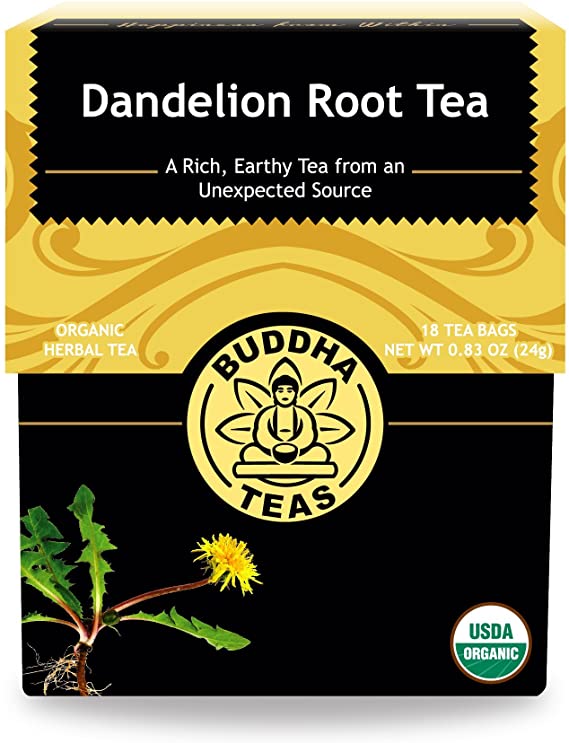 Organic Dandelion Root Tea - Kosher, Caffeine-Free, GMO-Free - 18 Bleach-Free Tea Bags