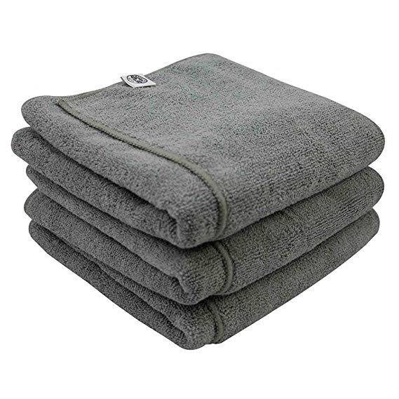 Chemical Guys MIC36003 Workhorse XL Gray Professional Grade Microfiber Towel, Metal (24 in. x 16 in.) (Pack of 3)