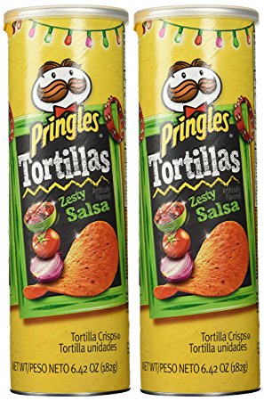 Pringles Tortillas Zesty Salsa Potato Chips-Limited Time Only (Pack of 2)