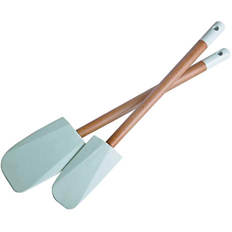 Jamie Oliver 2 Piece Acacia Wood and silicone spatula Set