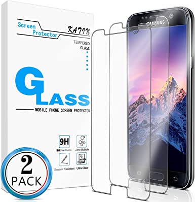 KATIN Galaxy S6 Screen Protector - [2-Pack] for Samsung Galaxy S6 Tempered Glass No-Bubble, 9H Hardness, Easy to Install