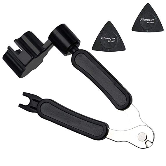 DODOMI Professional Guitar String Winder Cutter and Bridge Pin Puller, Guitar Repair Tool Functional 3 in 1 (Black Ⅱ)