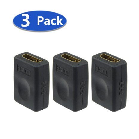 VCEreg 3 PACK HDMI Female to Female Coupler Gold Plated High Speed HDMI Female Adaptor