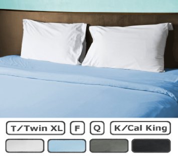 King Size Flat Sheet Only - 300 Thread Count 100% Egyptian Cotton - Fitted Sheets Sold Separately for Set - 100% Satisfaction Guarantee (King / California King, Light Blue)