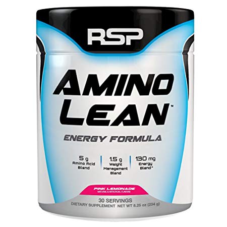 RSP AminoLean - All-in-One Pre Workout, Amino Energy, Weight Loss Supplement with EAAs, Complete Preworkout Energy & Natural Fat Burner for Men & Women, Pink Lemonade, 30 Servings