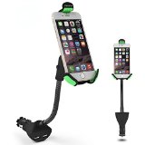 Vansky New Version Gooseneck Car Mount Holder with Dual USB 21A Charger with Over Charge and Over Current Protection for 35-63 Inch Smartphone