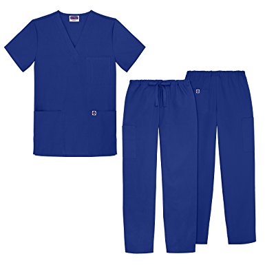 Sivvan Unisex Classic Scrub Set V-Neck Top/Drawstring Pants (Available in 12 Solid Colors)