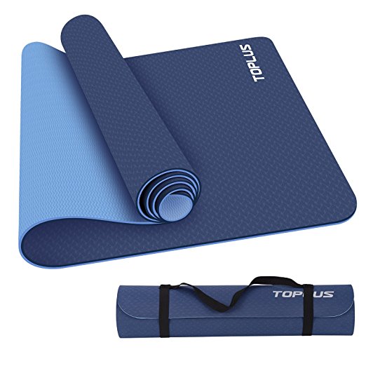 TOPLUS 1/4-Inch Exercise Mat, Non-Slip Eco Friendly Durable TPE Yoga Mat