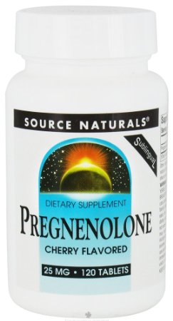 Source Naturals - Pregnenolone Cherry Flavored, 25 mg, 120 sublingual tablets