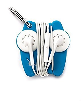 Grapperz Earbud Holder / Protector / Cord Wrap - Cyan