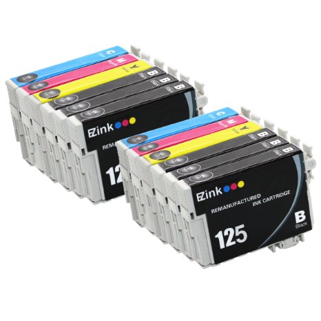 E-Z Ink (TM) Remanufactured Ink Cartridge Replacement For Epson 125 (6 Black, 2 Cyan, 2 Magenta, 2 Yellow) 12 Pack