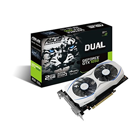 ASUS DUAL-GTX1050-2G GeForce Gtx 1050 2Gb Dual-Fan Edition Dvi-D Hdmi Dp 1.4 Gaming Graphics Card