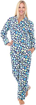 Alexander Del Rossa Women's Warm Flannel Pajama Set, Long Novelty Button Down Cotton Pjs