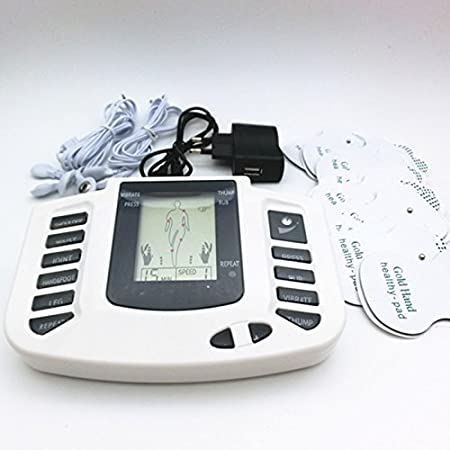 Generic Eu Plug : Jr-309A Digital Ems Tens Therapy Massager Machine   20Pcs Electrode Pads