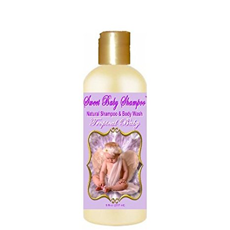 Sweet Baby Shampoo, 8 oz., Sulfate Free, No Parabens, Phthalates, Dyes, Endocrine Disruptors, SLS Free, Natural (Tropical Baby)