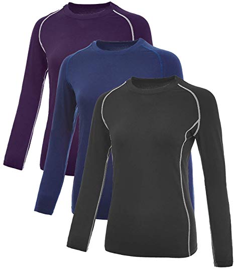 Vogyal Women's Compression Shirts Dry Fit Long Sleeve Workout T-Shirt Running Top