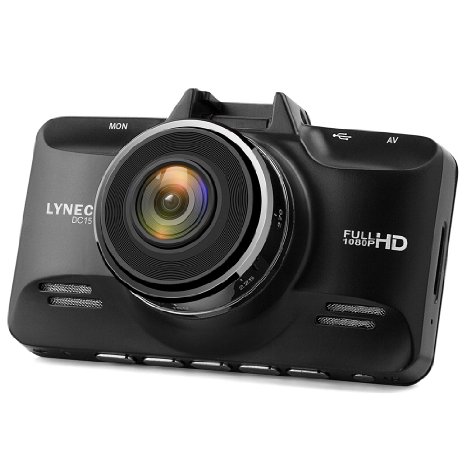 LYNEC DC15 Dash Cam 1080 FHD 2.7 inch 170° Ultra Wide Angle 1080P Car DVR Dashboard Traveling Driving Data Recorder Camcorder Vehicle Camera with Night Vision With 8GB TF Memory Card