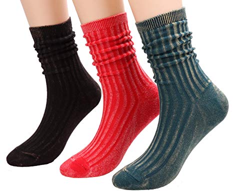 Galsang 5 Pairs Womens Lightweight Cotton Casual Crew Knit Socks Solid Color,Size 5-10 A504