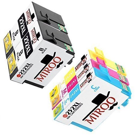 MIROO High Capacity ink cartridges for Epson 252 Compatible with Wf 3640 Wf 3630 Wf 3620 Wf 7610 Wf 7620 Wf 71102 BLACK  1 YELLOW 1 MAGENTA 1 CYAN