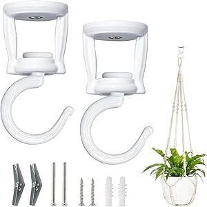 Mkono Macrame Plant Hanger and Ceiling Hooks Set