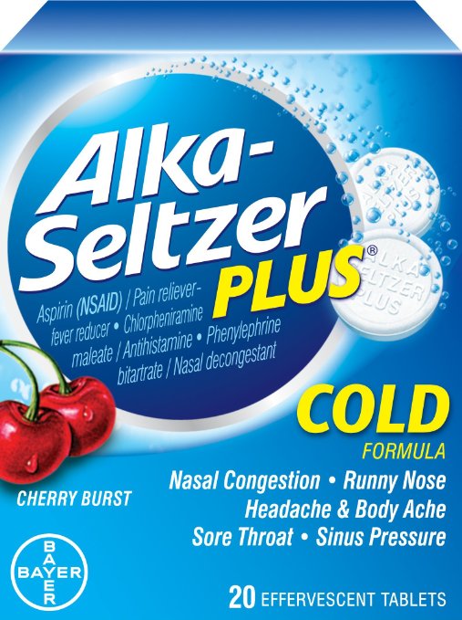 Alka-Seltzer Plus Cherry Zest Effervescent, 20 Count