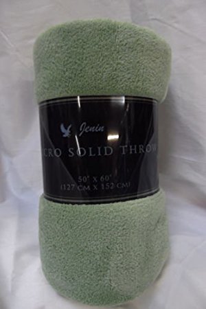 Gorgeous Home SAGE GREEN SMALL THROW SOLID SOFT BLANKET ULTRA MICROPLUSH COMFORT FLEECE SUPER WARM 50 INCH WIDE X 60 INCH LENGTH