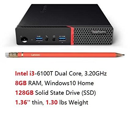 2017 Newest Lenovo M700 Tiny ThinkCentre Flagship High Performance Business Desktop PC | Intel Core i3-6100T Dual-Core | 3.20 GHz | 8GB DDR3 | 128GB SSD | Bluetooth | WIFI | Windows 10 (8GB 128GB)