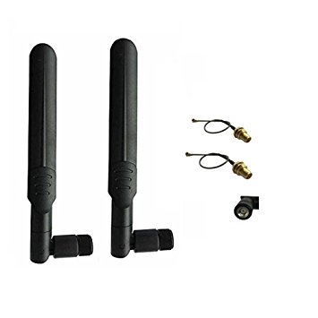 HUACAM HCM82 2x 8dBi 2.4GHz 5GHz 5.8GHz Dual Band Wireless Network WiFi RP SMA Male Antenna 2x15CM U.FL/IPEX to RP SMA Female Pigtail Cable