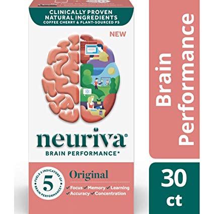 Fast-Acting Brain Support Supplement - NEURIVA Original (30Count in a Bottle), Helps Support 5 Indicators of Brain Performance: Focus, Memory, Learning, Accuracy & Concentration, with Neurofactor